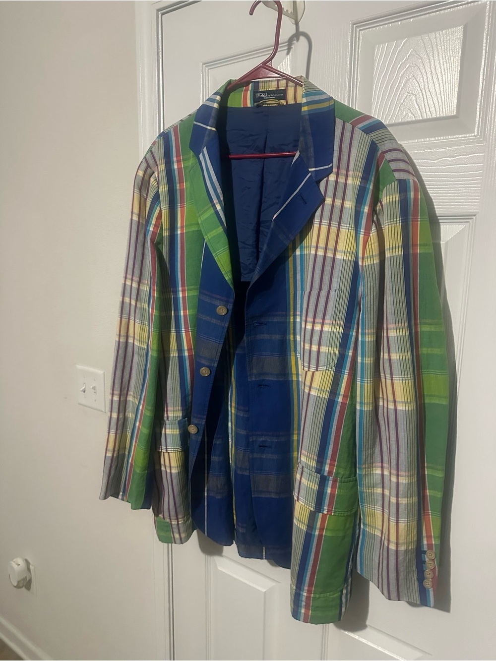 Polo by Ralph Lauren Multicolor Plaid Blazer with Navy Lining